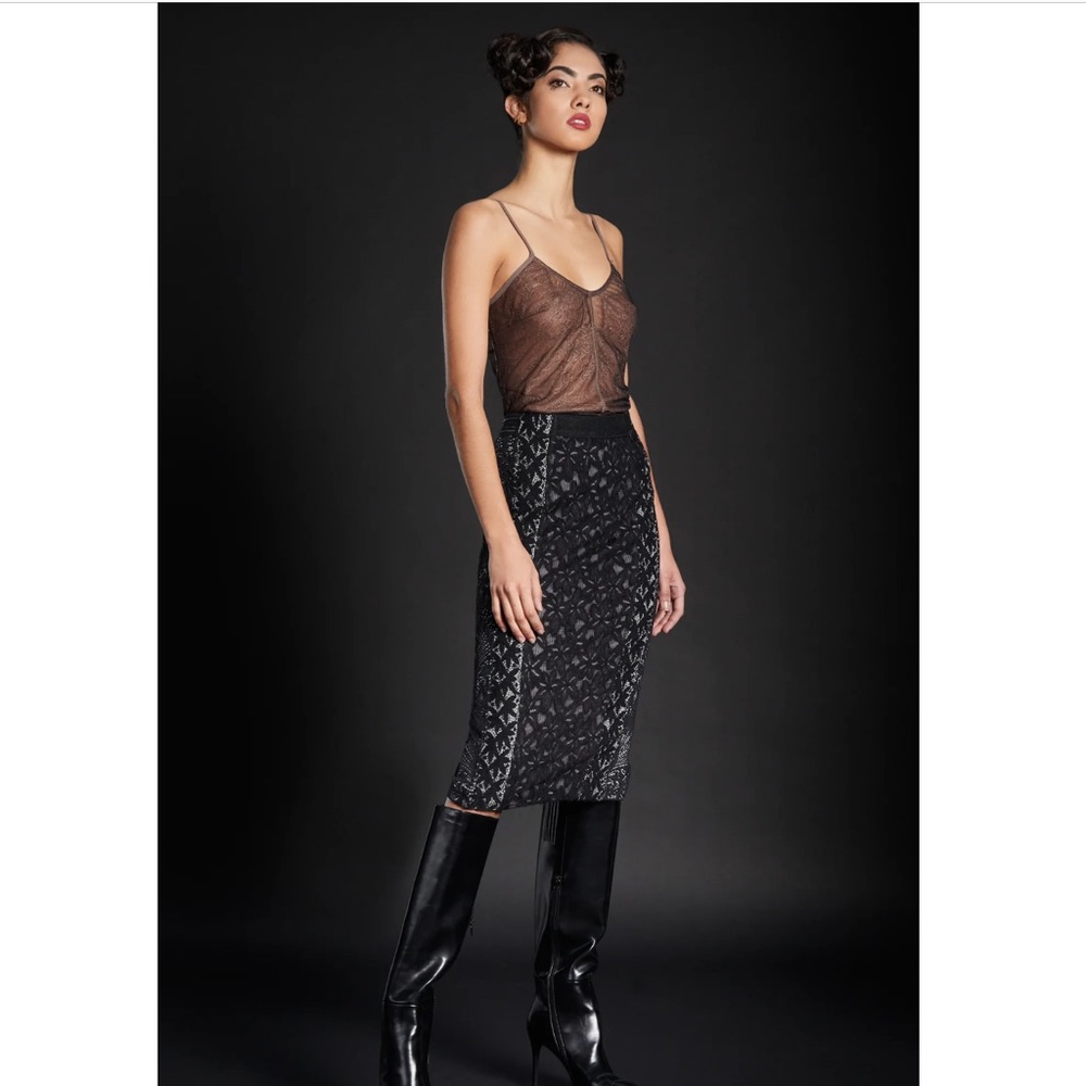 Sold online Inearnest Byron Lars Knit Wit Snap Back Pencil Skirt